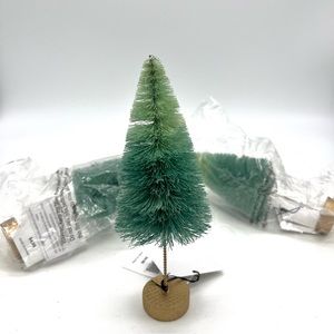 7” Ombré Bottle Brush Sisal Christmas Trees Trios New - Various Colors